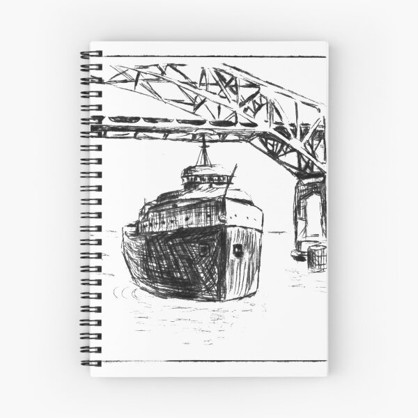 Item preview, Freighter under International Bridge, Sault Ste. Marie designed and sold by R. R. Branstrom.