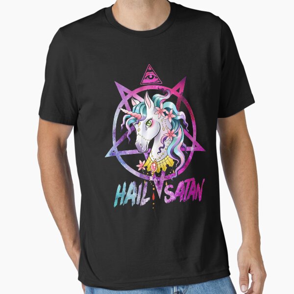Item preview, Unicorn Hail Satan Death Metal Rainbow shirt Rave Men Women designed and sold by LiqueGifts.
