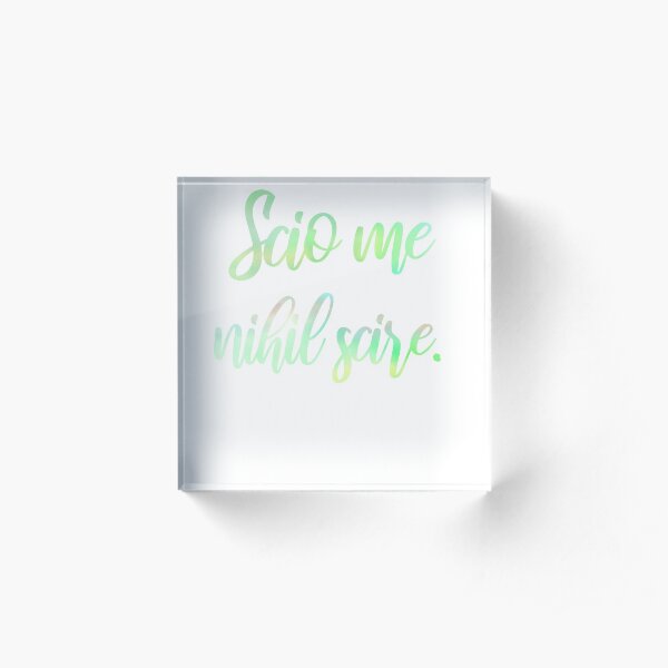 "Latin scio me nihil scire I know that I know nothing" Acrylic Block