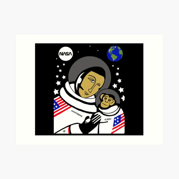Modern Icon Neil Armstrong with Albert Art Print
