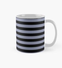 Cool Gray and Black Horizontal Stripes Classic Mug