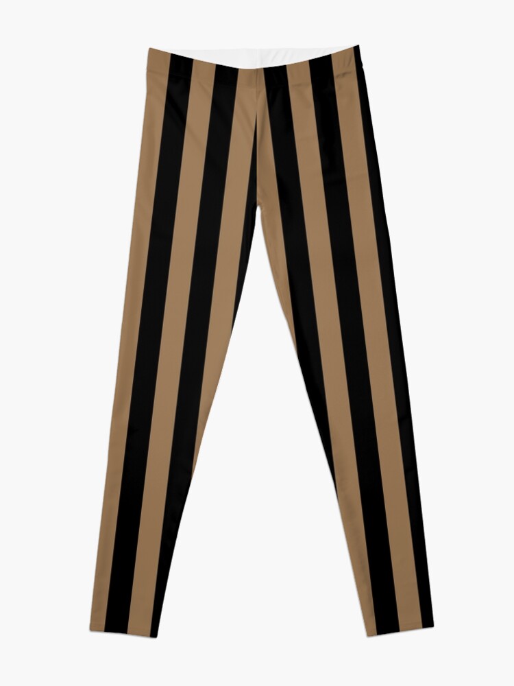 Discover Pale Brown and Black Vertical Stripes Leggings