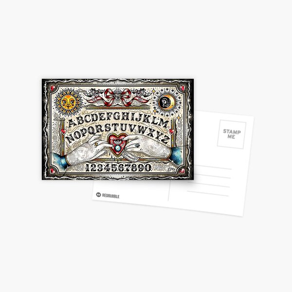 Ouija Board Cute Traditional Tattoo Flash Postcard