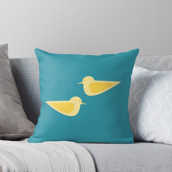Item preview, Shorebirds Pair - Minimalist Retro Mid Century Modern Birds in Yellow and Blue designed and sold by kierkegaard.