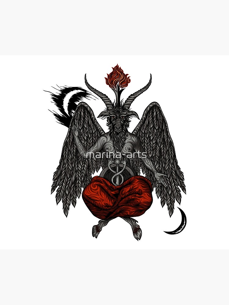 Satan Baphomet Lucifer Tapestry Horror Dark Pentagram Demon Goat