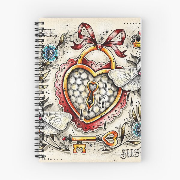 Item preview, Queen Skull Bee Sustain Thee Cute Traditional Tattoo Flash designed and sold by Ella Mobbs.