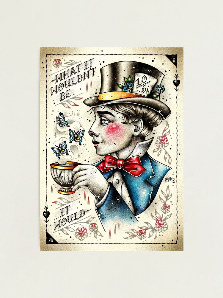 alice in wonderland mad hatter tattoo designs