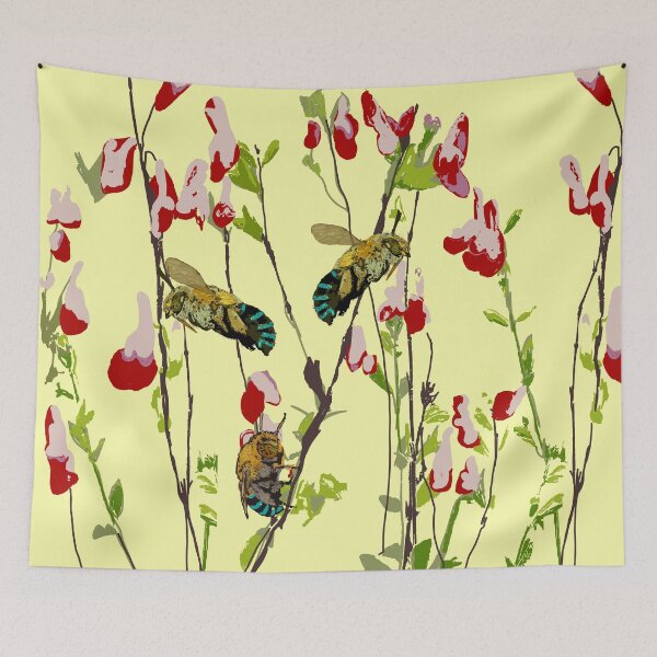 Item preview, The Blue Banded Bee (Amegilla cingulata) on lemon designed and sold by ChrissyWild.