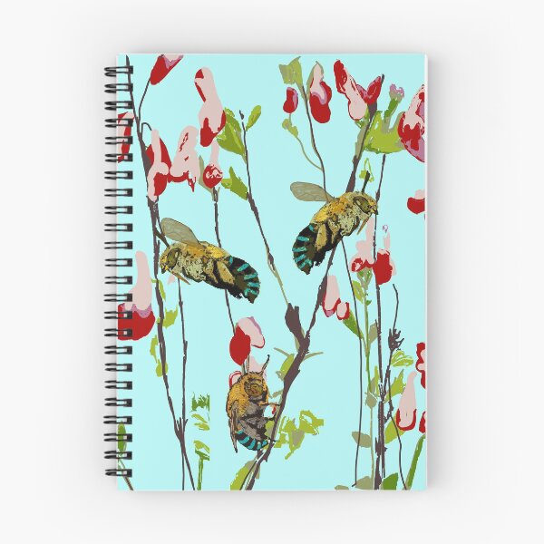 Item preview, The Blue Banded Bee (Amegilla cingulata) on blue designed and sold by ChrissyWild.