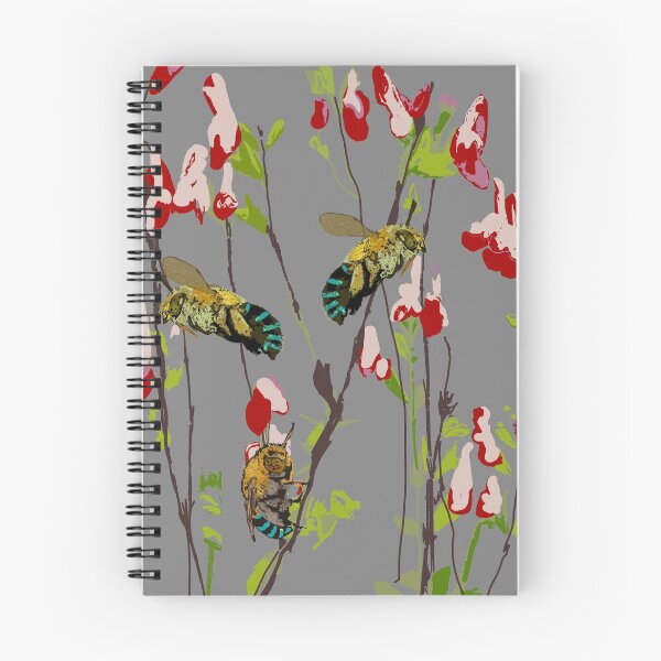Item preview, The Blue Banded Bee (Amegilla cingulata) on grey designed and sold by ChrissyWild.