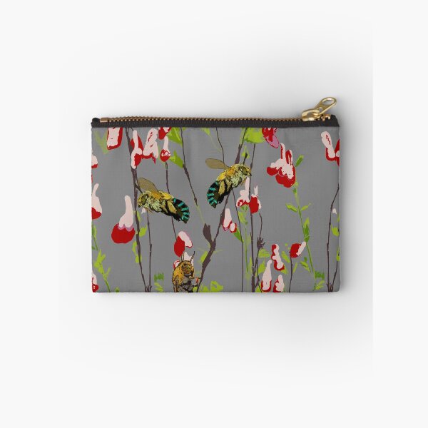 Item preview, The Blue Banded Bee (Amegilla cingulata) on grey designed and sold by ChrissyWild.