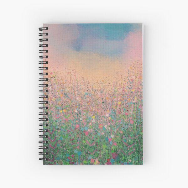 Maylike, Sunset And Flowers Spiral Notebook