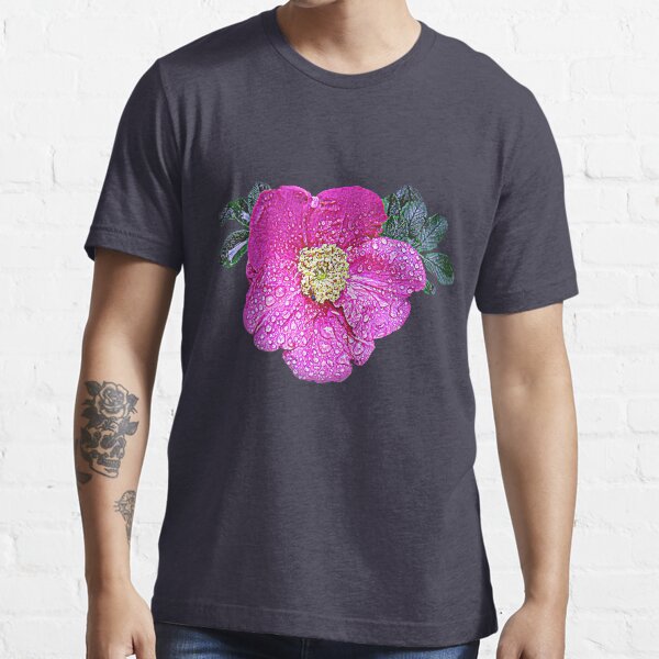 Pink flower under the rain Essential T-Shirt