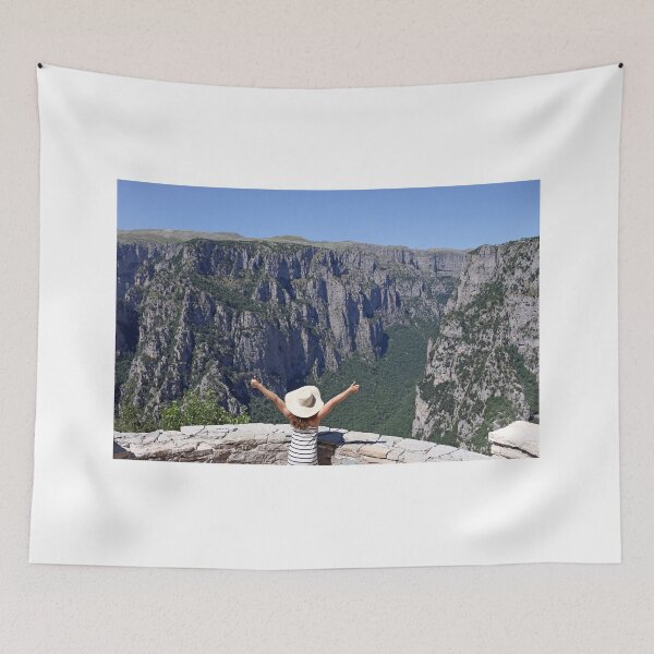 Item preview, little girl with thumbs up on the viewpoint Vikos gorge Greece designed and sold by goceris.