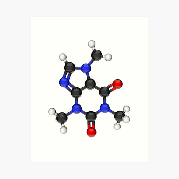 Aperçu de l'œuvre Molécule modèle de la caféine. créée et vendue par EEgnat.