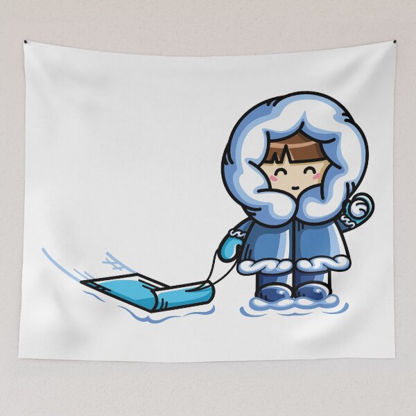 Item preview, Kawaii Cute Fun In The Snow designed and sold by Flaming Imp.
