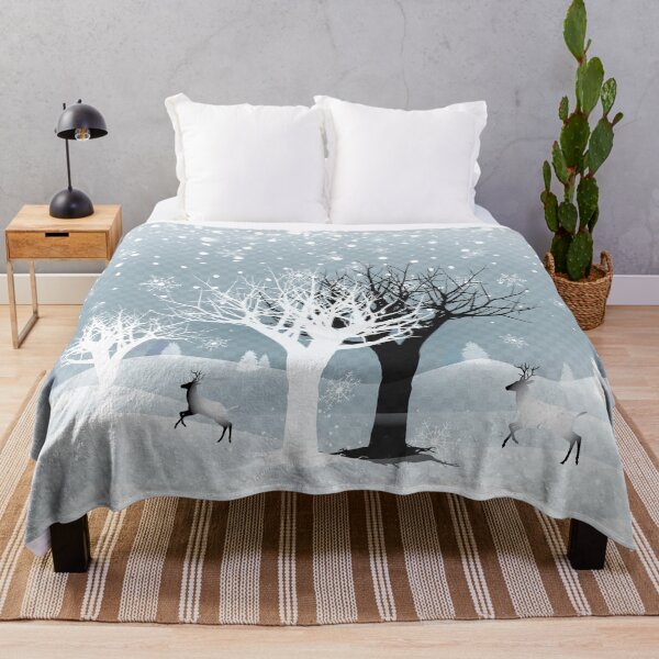 Item preview, Hello Winter Holiday Reindeer Snowy Forest Wallpaper for Gifts, T-Shirt, Fashion, Home Decor Collection designed and sold by sofiartmedia.