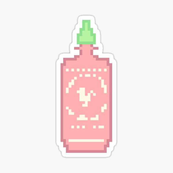 Item preview, Pastel Sriracha Hot Sauce Pixel Art designed and sold by Bunnyfuncake.