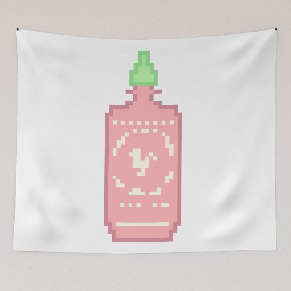 Item preview, Pastel Sriracha Hot Sauce Pixel Art designed and sold by Bunnyfuncake.