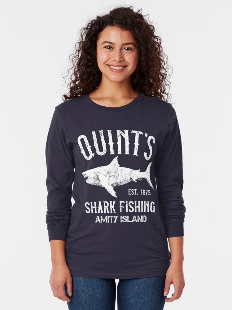 quint's shark fishing t shirt