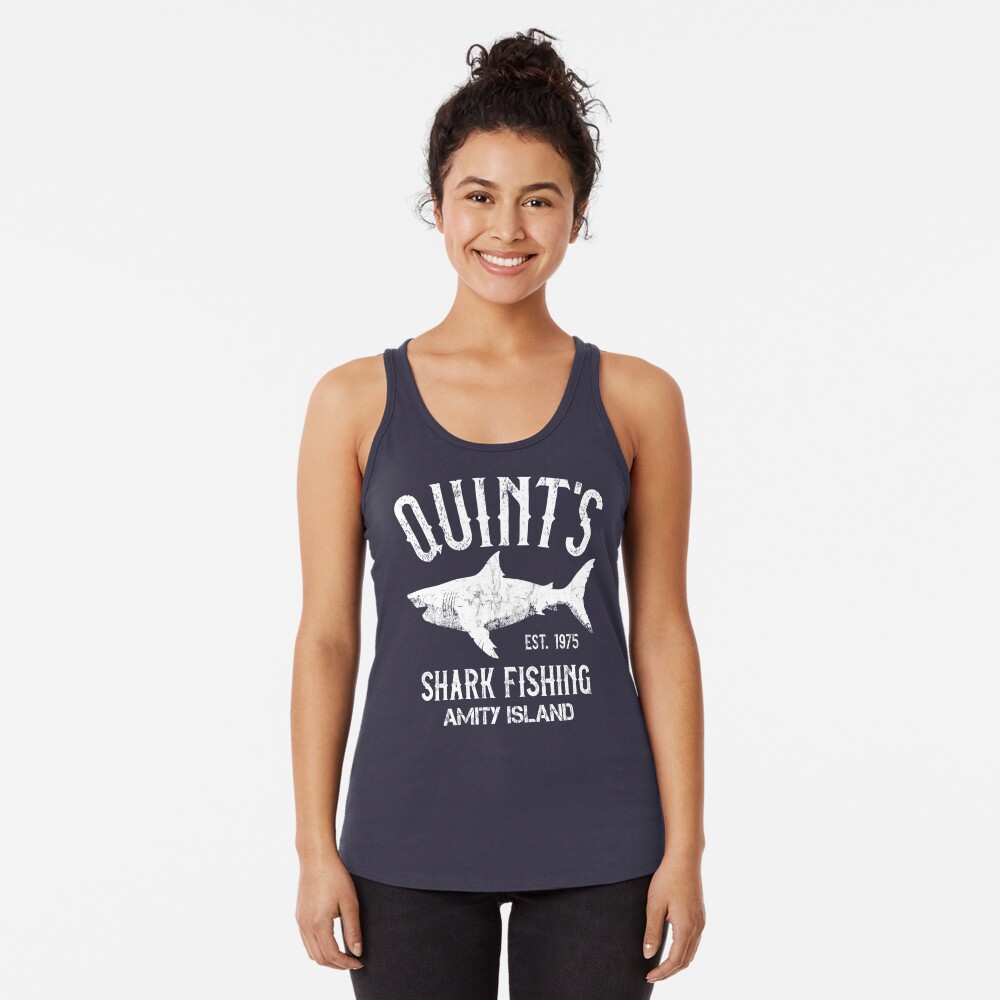 Quint's Shark Fishing Amity Island Women's Racerback Tank