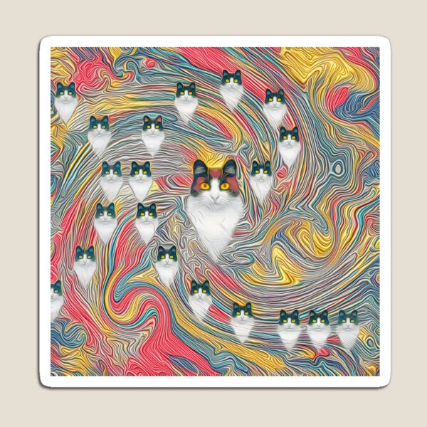 Abstract fibonacci cats Magnet