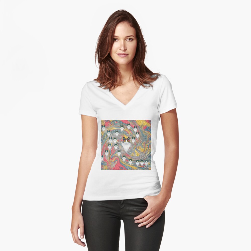 Aperçu de l'œuvre T-shirt moulant col V créée et vendue par blackhalt.
