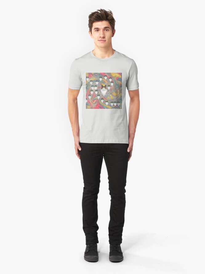 Alternate view of Abstract fibonacci cats Slim Fit T-Shirt