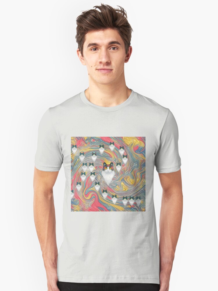 Alternate view of Abstract fibonacci cats Slim Fit T-Shirt