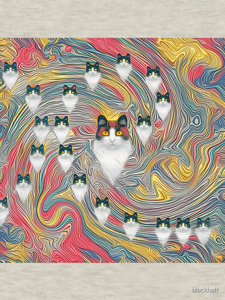 Aperçu 7 sur 7. T-shirt classique avec l'œuvre Chats abstraits fibonacci créée et vendue par blackhalt.