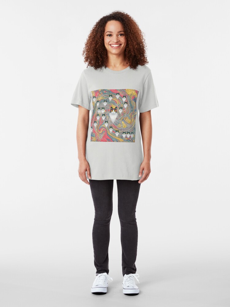 Alternate view of Abstract fibonacci cats Slim Fit T-Shirt