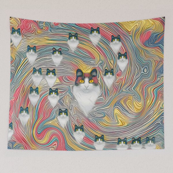Item preview, Abstract fibonacci cats designed and sold by blackhalt.