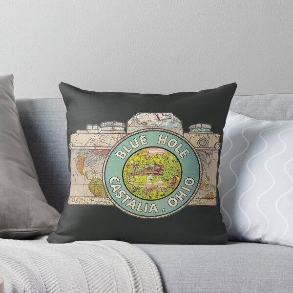 Item preview, Map Camera with Blue Hole Castalia Ohio Vintage Travel Decal image in the Lens designed and sold by Drewaw.