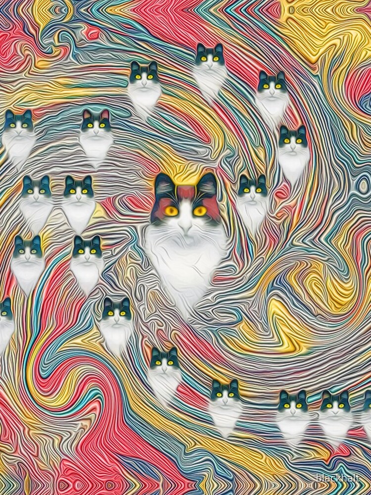Aperçu 4 sur 4. Coque iPhone avec l'œuvre Chats abstraits fibonacci créée et vendue par blackhalt.