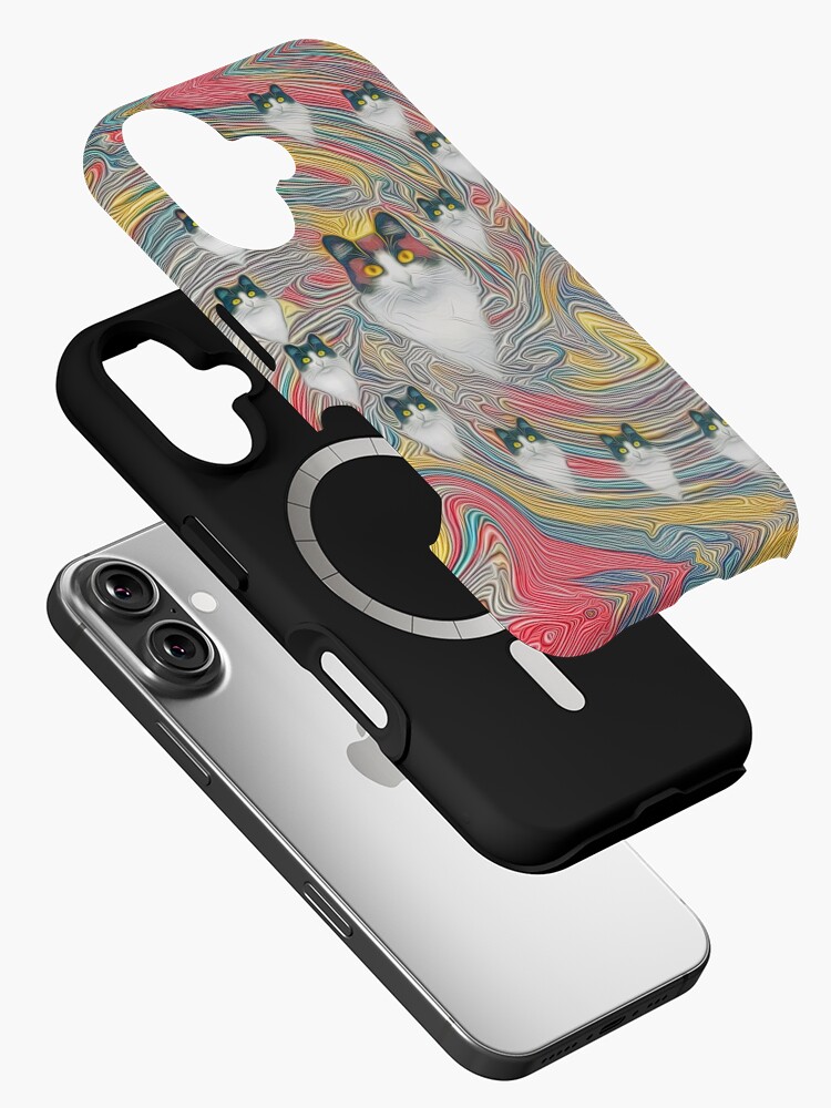 Aperçu 2 sur 4. Coque iPhone avec l'œuvre Chats abstraits fibonacci créée et vendue par blackhalt.