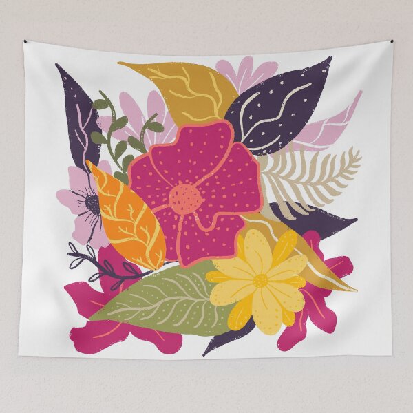 Item preview, Modern big floral composition illustration color trend by Girly Trend designed and sold by GirlyTrend.