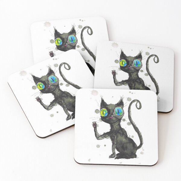 Item preview, Black kitty with green eyes designed and sold by Bwiselizzy.