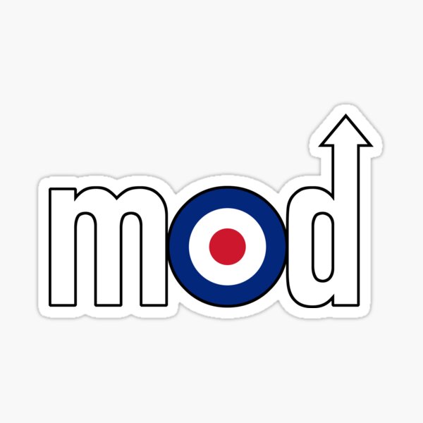 Item preview, Mod Logo with Arrow, White, Small Design designed and sold by shavenmonkeys.