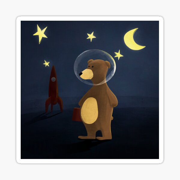 Bert, the bear who wanted to be an astronaut Sticker