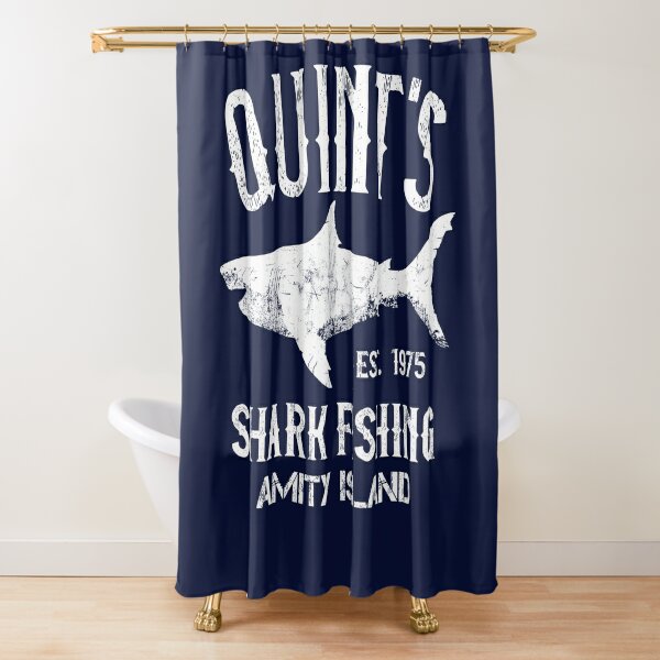 Shark Stall Shower Curtain, Grunge Style Big and Small Sharks with Open  Mouths Predator Jaws Dangerous Image, Fabric Bathroom Set with Hooks, 54W X  78L Inches, Royal Blue, by Ambesonne 