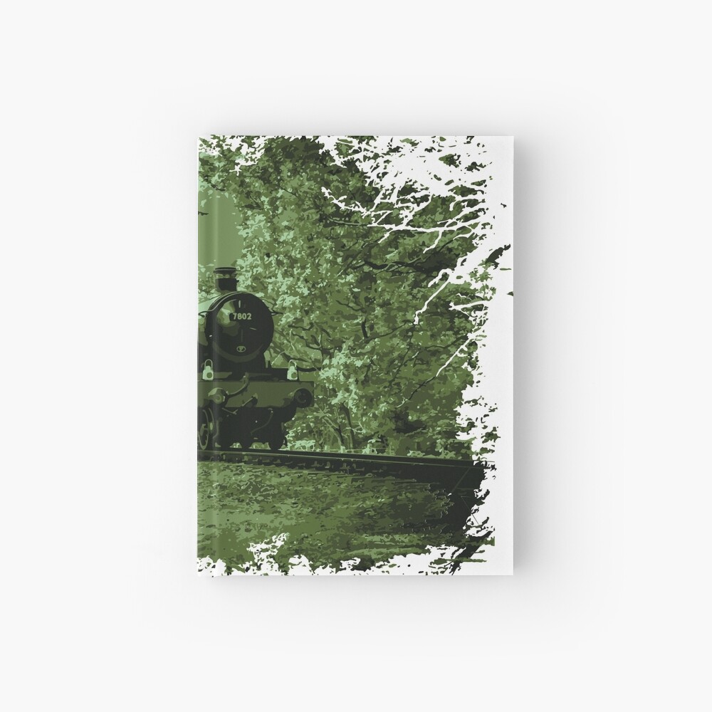 Steam Train in Green Hardcover Journal