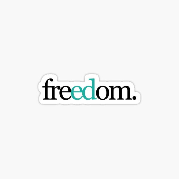 eating disorder freedom, eating disorder awareness, black and teal Sticker