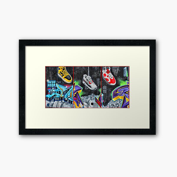 Sneakers. Bondi graffiti Framed Art Print