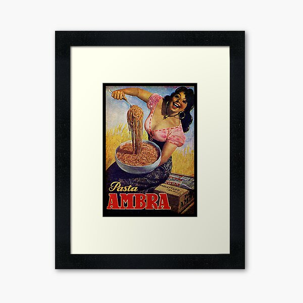 Vintage Italian Pasta Poster Food Art Italy Framed Art Print