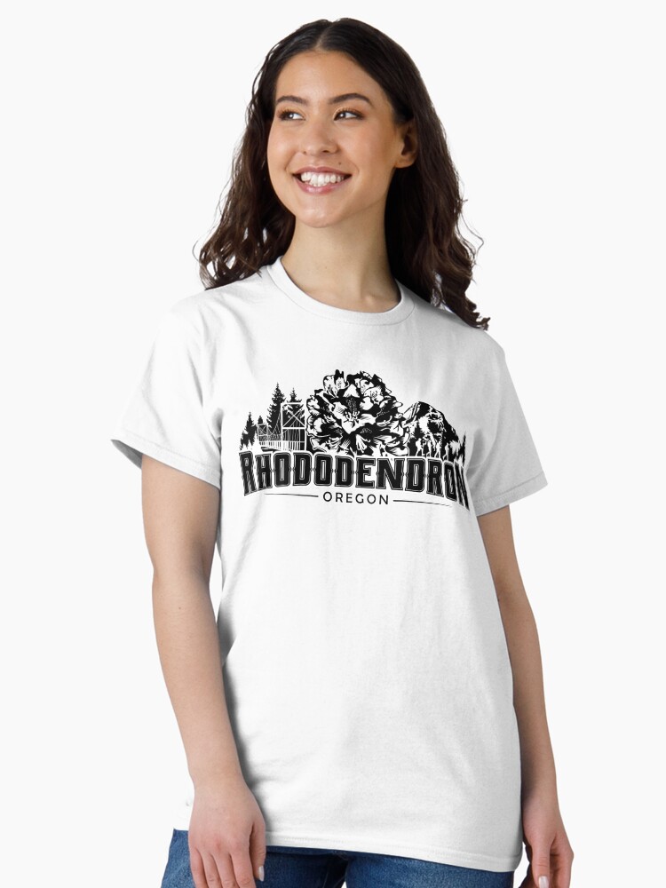 Thumbnail 1 of 7, Classic T-Shirt, Rhododendron Oregon - White Border designed and sold by mark5four0.