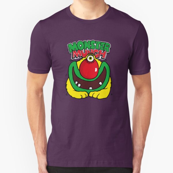 Pickled Onion Monster Munch Retro 80s English Snacks Slim Fit T-Shirt