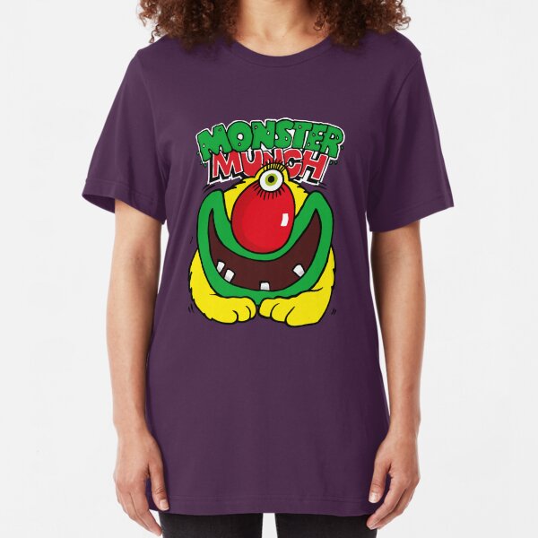 Pickled Onion Monster Munch Retro 80s English Snacks Slim Fit T-Shirt