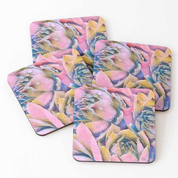 Item preview, Pastel purple pink house-leek flowers designed and sold by Khala.