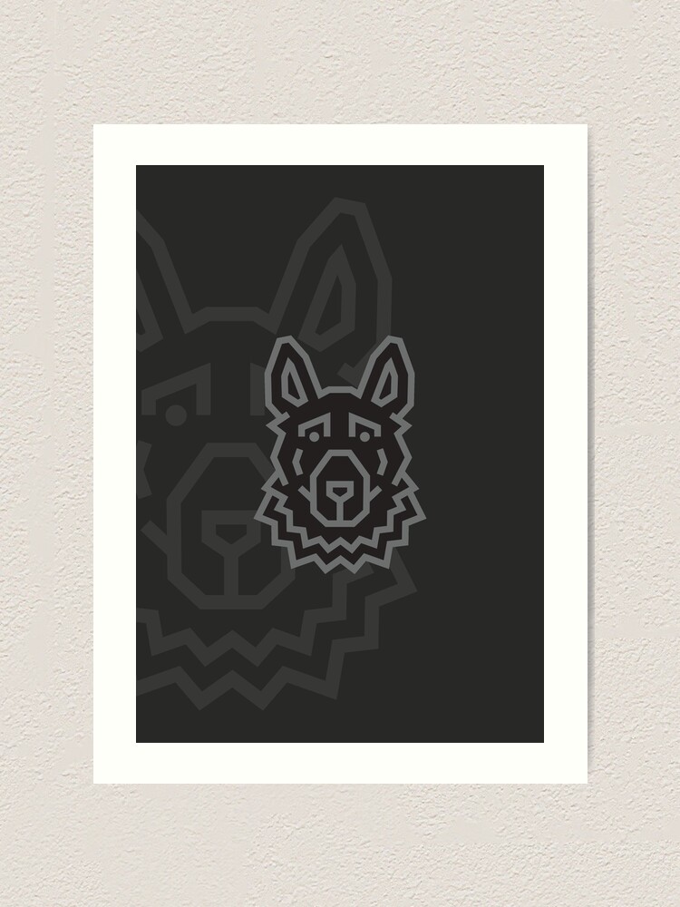 Black German Shepherd Art Print By Maxwaltzwell Redbubble