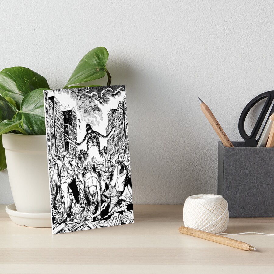 Lava Monster City Burn Horror Art Art Board Print